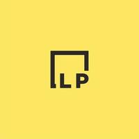 lp första monogram logotyp med fyrkant stil design vektor