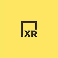 xr första monogram logotyp med fyrkant stil design vektor