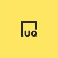 uq anfängliches Monogramm-Logo mit quadratischem Design vektor