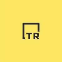 tr Anfangsmonogramm-Logo mit quadratischem Design vektor