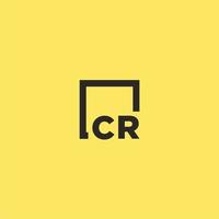 cr första monogram logotyp med fyrkant stil design vektor