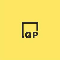 qp första monogram logotyp med fyrkant stil design vektor