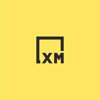 xm första monogram logotyp med fyrkant stil design vektor