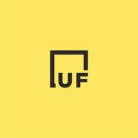 uf första monogram logotyp med fyrkant stil design vektor