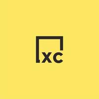 xc Anfangsmonogramm-Logo mit quadratischem Design vektor