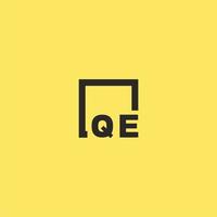 qe Anfangsmonogramm-Logo mit quadratischem Design vektor