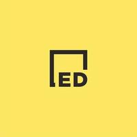 Ed-Anfangsmonogramm-Logo mit quadratischem Design vektor