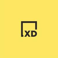 xd första monogram logotyp med fyrkant stil design vektor
