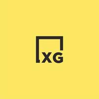 xg Anfangsmonogramm-Logo mit quadratischem Design vektor