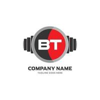 bt-Brief-Logo-Design-Symbol Fitness- und Musikvektorsymbol. vektor