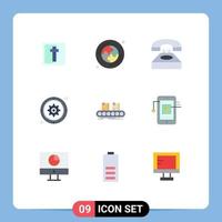 9 kreativ ikoner modern tecken och symboler av bälte hjul kommunikation kugge miljö redigerbar vektor design element