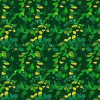 schönes und buntes laub nahtloses muster auf grünem hintergrund. Muster mit Zweigen und Blättern für jede Verwendung. Vektor-Illustration vektor