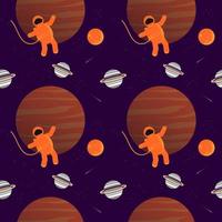 Plats element sömlös mönster. Plats bakgrund vektor illustration. sömlös mönster med planet, astronaut och måne element för klippbok, omslag papper, tapet.