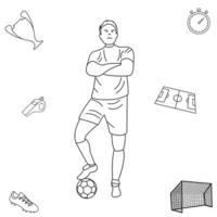 vektor illustration av de värld fotboll mästerskap Begagnade för grafisk design behov. modell stående hetero med boll på fötter