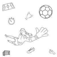 vektorillustration der fußballweltmeisterschaft, die für grafikdesignanforderungen verwendet wird. schwer, den Ball zu blocken vektor