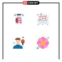 Stock Vector Icon Pack mit 4 Zeilen Zeichen und Symbolen für Jar Boy Heart Optometrist Sport editierbare Vektordesign-Elemente