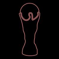 Neon-Fußball-Cup rote Farbe Vektor Illustration Bild flachen Stil