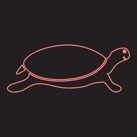 Neonschildkröte rote Farbe Vektor Illustration Bild flachen Stil