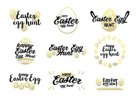 Golden Easter Egg Hunt Vectors