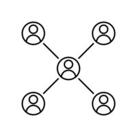 Verbinden von Menschen Netzwerk, Teamwork-Symbol im Linienstil Design isoliert auf weißem Hintergrund. editierbarer Strich. vektor