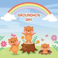 groundhog bakgrund begrepp vektor