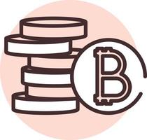 blockchain mynt, ikon, vektor på vit bakgrund.
