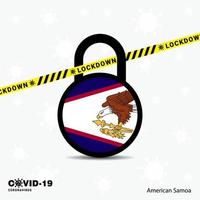 amerikanisch-samoa sperre sperre coronavirus-pandemie-bewusstseinsvorlage covid19 sperrdesign vektor