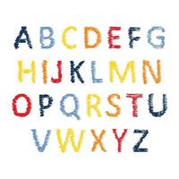 handgezeichnete buchstaben des lateinischen alphabets. moderne schrift und schrift in großbuchstaben. mehrfarbige symbole auf weißem hintergrund. Vektor-Illustration. vektor