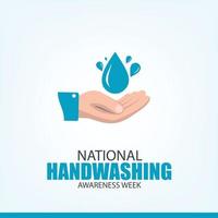 vektorillustration der nationalen handwasch-bewusstseinswoche. schlichtes und elegantes Design vektor