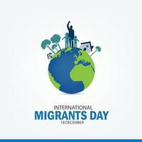 vektor illustration av internationell migranter dag. enkel och elegant design