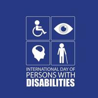 Vektorillustration des internationalen Tages der Menschen mit Behinderungen. schlichtes und elegantes Design vektor