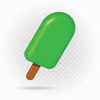 Eisstock realistisch mit Hervorhebung, Clipart-Eiscreme-Vektor. vektor