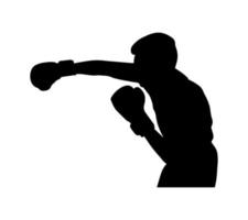 vektor boxare man silhuett skugga form, platt svart ikon isolerat på vit bakgrund. logotyp design element. låda sportsman.