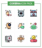 covid19 Corona-Virus-Kontaminationsprävention blaues Symbol 25-Pack wie Seife medizinische Sicherheitsbox Gesundheitswesen verbotene virale Coronavirus 2019nov-Krankheitsvektor-Designelemente vektor
