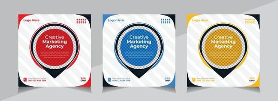 kreativ social media baner design, företag social media posta mall, webb baner, unik redigerbar, fri vektor
