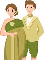 thailand-hochzeitscharakter-designillustration vektor