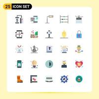 uppsättning av 25 modern ui ikoner symboler tecken för bad matematik uppkopplad kulram torn redigerbar vektor design element