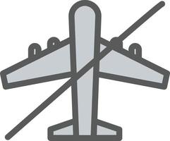 Flugzeug-Slash-Vektor-Icon-Design vektor