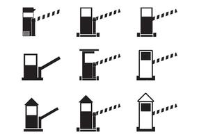 Toll booth icon set vektor