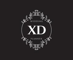 xd initialer brev bröllop monogram logotyper samling, hand dragen modern minimalistisk och blommig mallar för inbjudan kort, spara de datum, elegant identitet för restaurang, boutique, Kafé i vektor