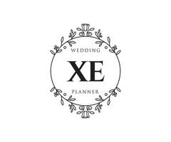 xe initialen brief hochzeitsmonogramm logos sammlung, handgezeichnete moderne minimalistische und florale vorlagen für einladungskarten, save the date, elegante identität für restaurant, boutique, café im vektor