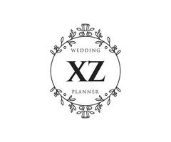 xz initialer brev bröllop monogram logotyper samling, hand dragen modern minimalistisk och blommig mallar för inbjudan kort, spara de datum, elegant identitet för restaurang, boutique, Kafé i vektor