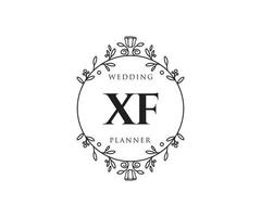 xf initialer brev bröllop monogram logotyper samling, hand dragen modern minimalistisk och blommig mallar för inbjudan kort, spara de datum, elegant identitet för restaurang, boutique, Kafé i vektor