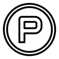 Parkschild Symbol Umrissvektor. Parkplatz vektor