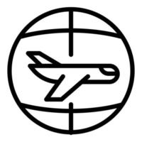 Air Fly Symbol Umrissvektor. globale Karte vektor