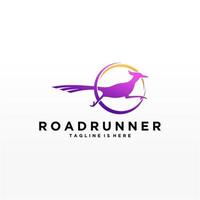Roadrunner-Vogel abstrakte minimale einfache geometrische Logo-Design-Ikonen-Schablonenschattenbild lokalisiert mit weißem Hintergrund vektor
