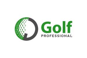 Buchstabe j für Golf-Logo-Design-Vektorvorlage, Vektoretikett des Golfsports, Logo der Golfmeisterschaft, Illustration, kreative Ikone, Designkonzept vektor