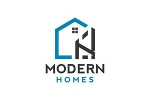 Logo-Design von k in Vektor für Bau, Haus, Immobilien, Gebäude, Eigentum. minimale fantastische trendige professionelle logo-design-vorlage.