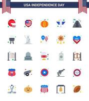 25 USA platt packa av oberoende dag tecken och symboler av amerikan Örn skydda fågel amerikan redigerbar USA dag vektor design element