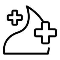 Symbol Umrissvektor für medizinischen Gesichtsschaum. kosmetische Pflege vektor